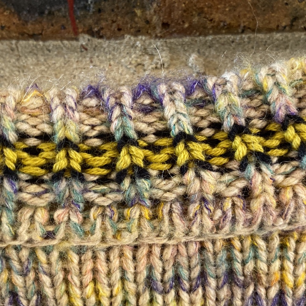 NWT Re/Done 50s crewneck cotton mohair mix sweater, multi-colored, Women’s Large - Picture 10 of 11